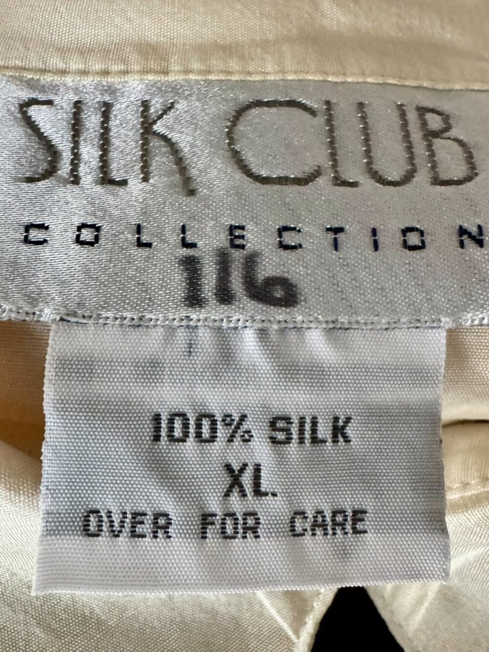 Silk Club Collection 100% Silk Ivory Blouse – XL - Picture 2 of 10